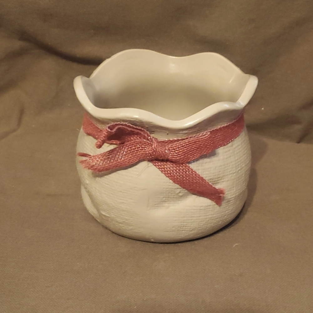 5in Ceramic Burlap Design Planter Flower Pot